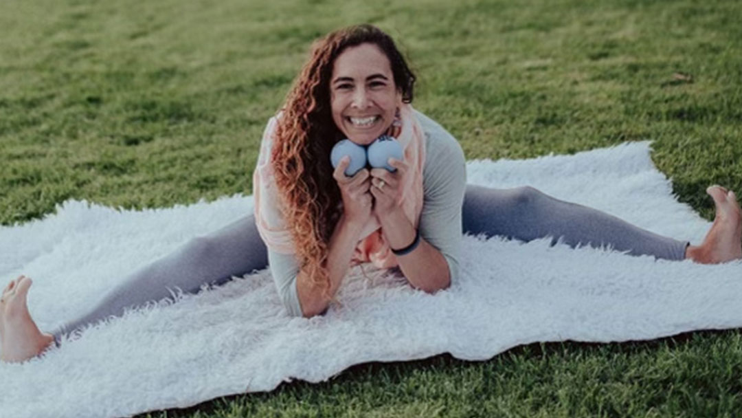 Jahara holding myofascial balls